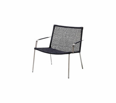  Boxhill's Straw dark grey outdoor lounge chair stainless steel frame on white background