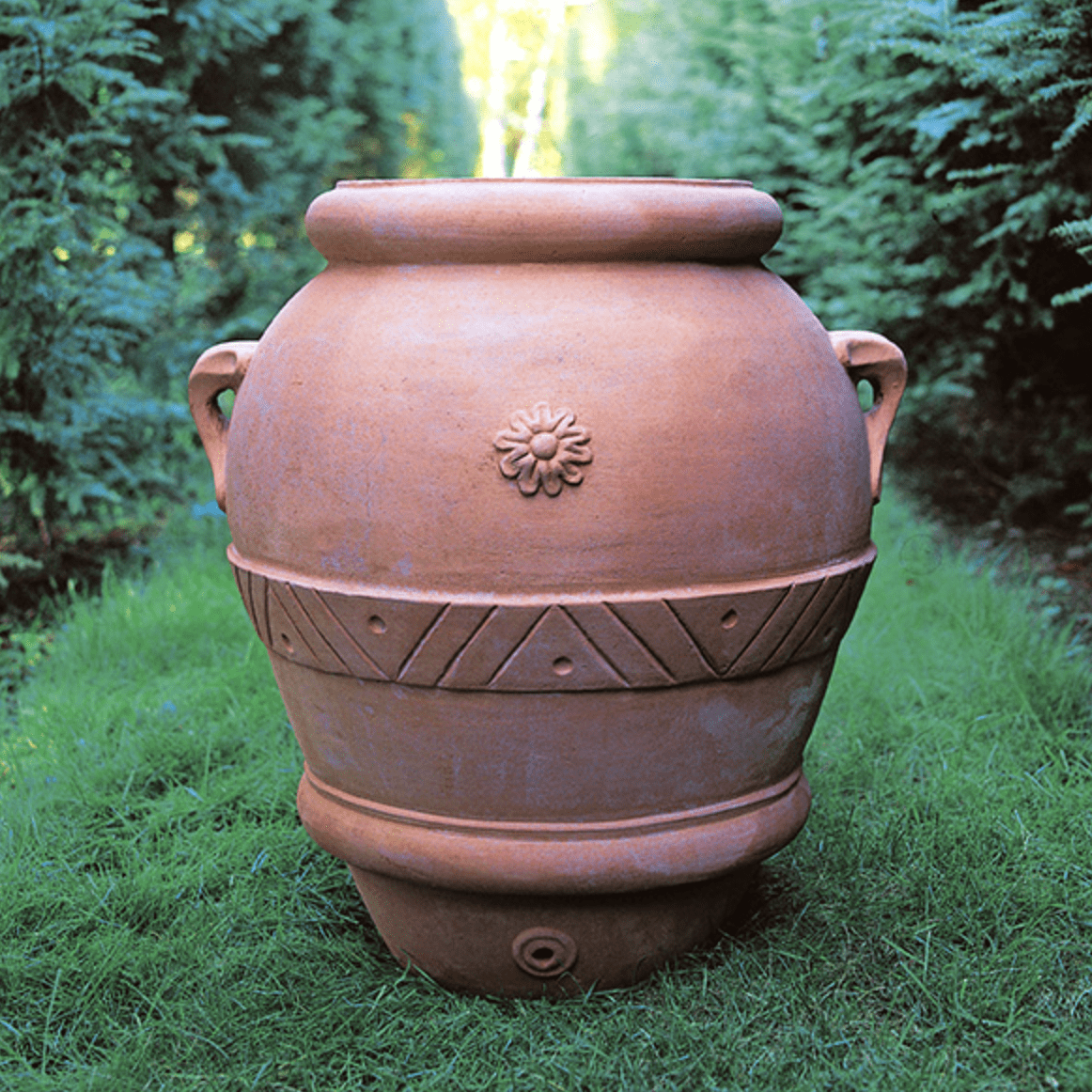 Italian Terracotta Classic Urn Vase unplanted lifestyle