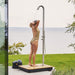 Boxhill's Lagoon Outdoor Shower lifestyle image with a woman taking a shower