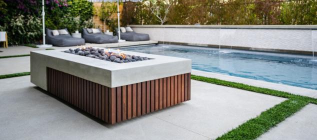 Rectangular Concrete Fire Pit Ideas Estes Low Rectangle Propane Fire