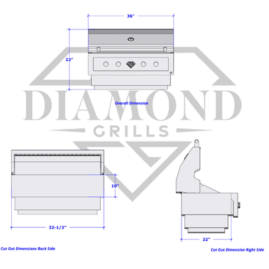 Diamond Stainless Outdoor Kitchen Kit 2 Burner Specs