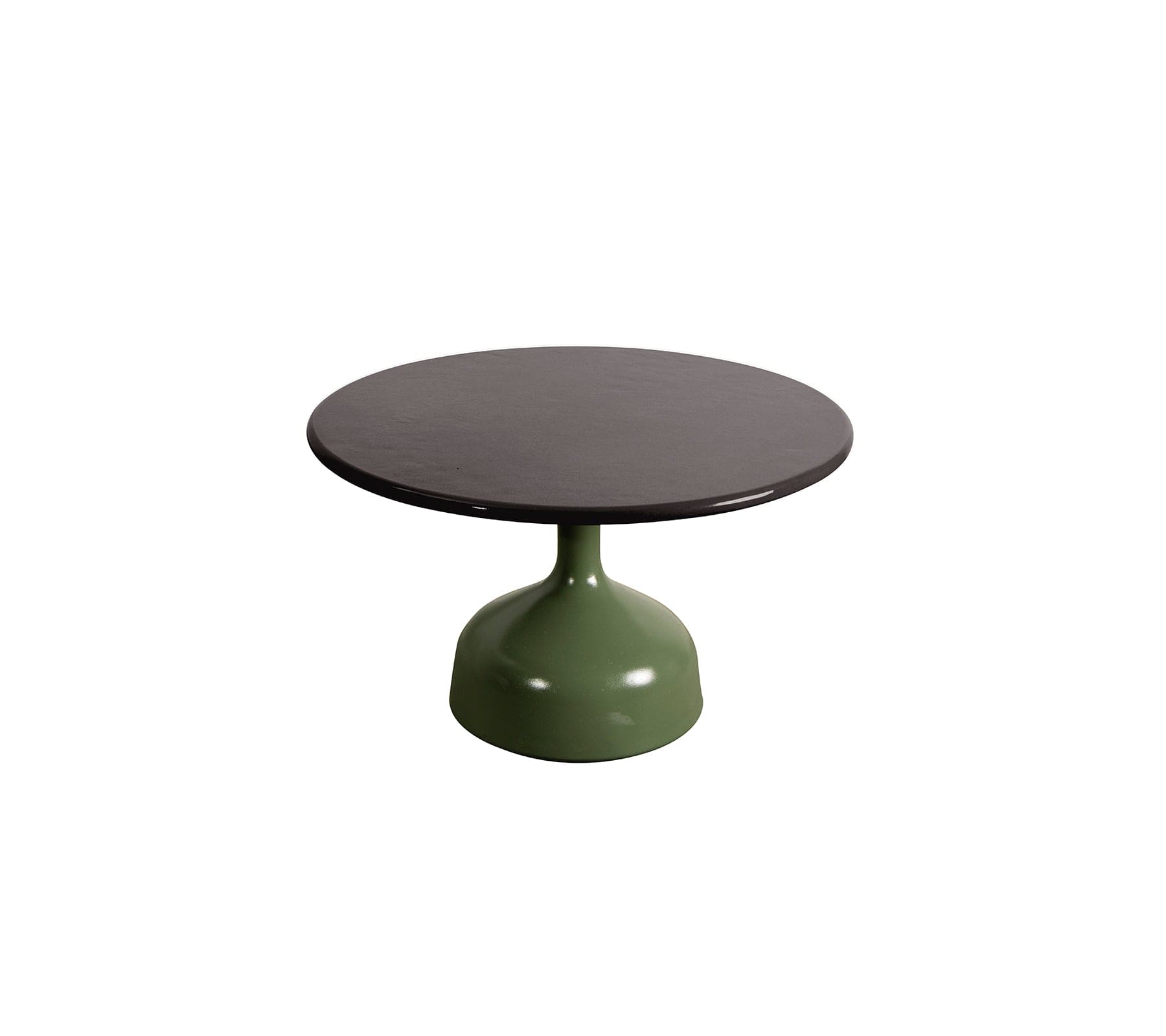 Boxhill's Glaze Outdoor Round Coffee Table Large Olive Green Base, Black Top