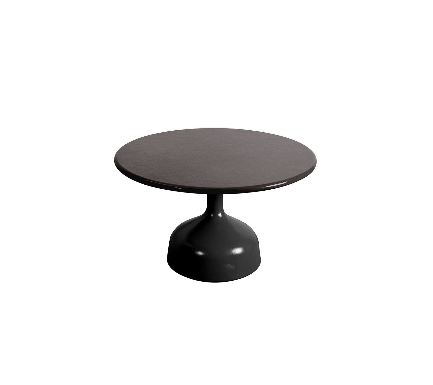 Boxhill's Glaze Outdoor Round Coffee Table Large Lava Grey Base, Black Top