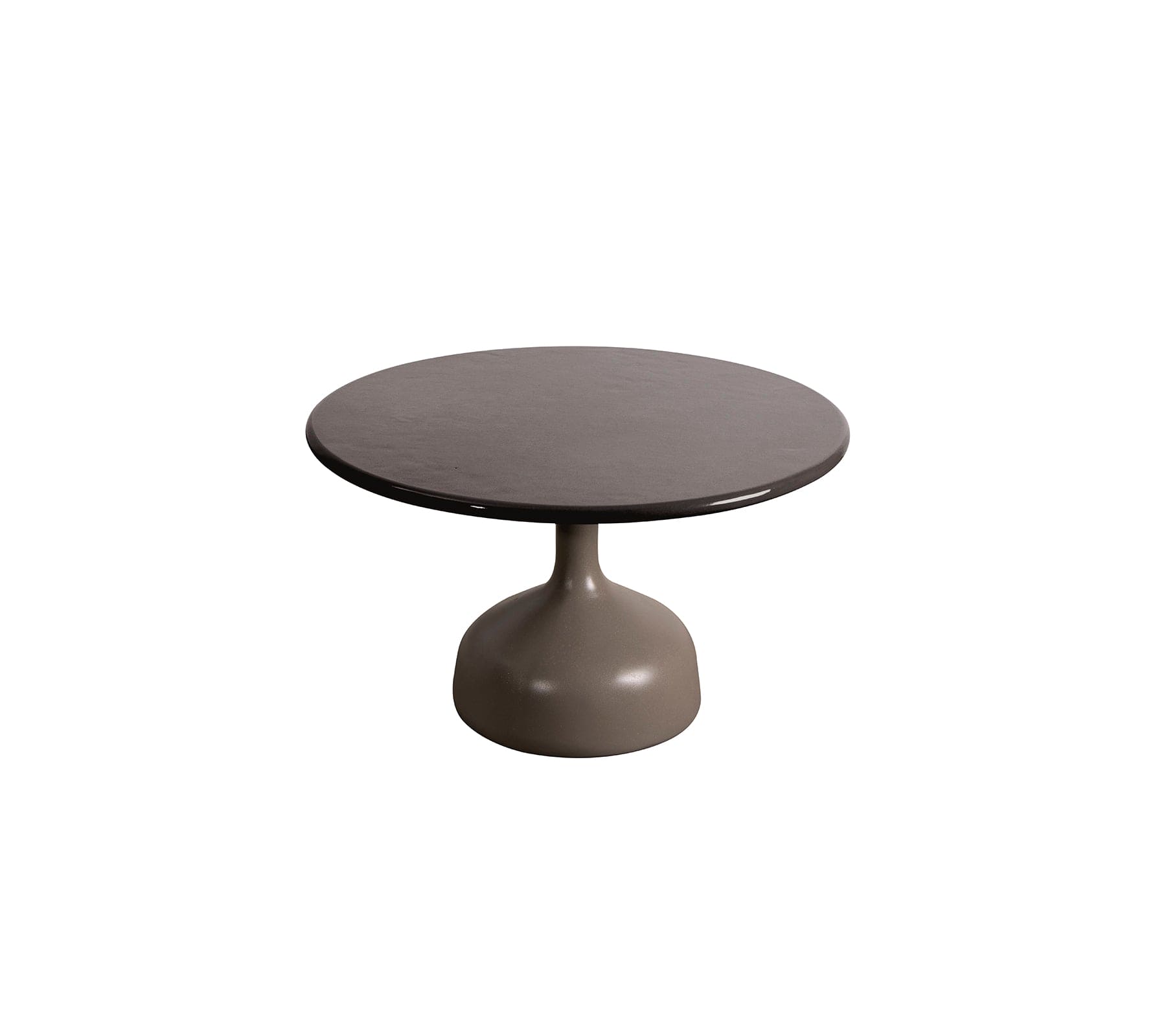 Boxhill's Glaze Outdoor Round Coffee Table Large Taupe base, Black Top