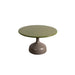 Boxhill's Glaze Outdoor Round Coffee Table  Large Taupe Base, Green Top