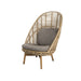 Boxhill's Hive Outdoor Highback Lounge Chair Natural Frame with Taupe Cushion in white background