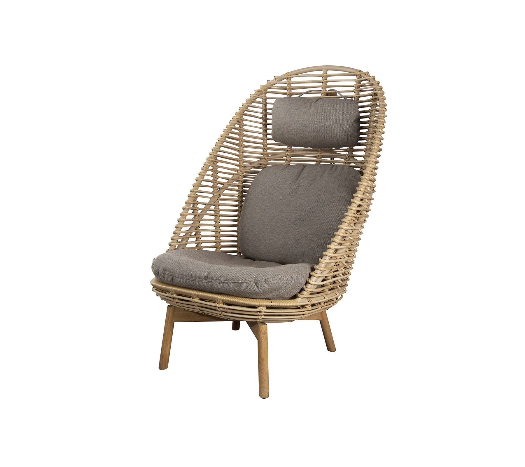 Boxhill's Hive Outdoor Highback Lounge Chair Natural with Taupe Cushion