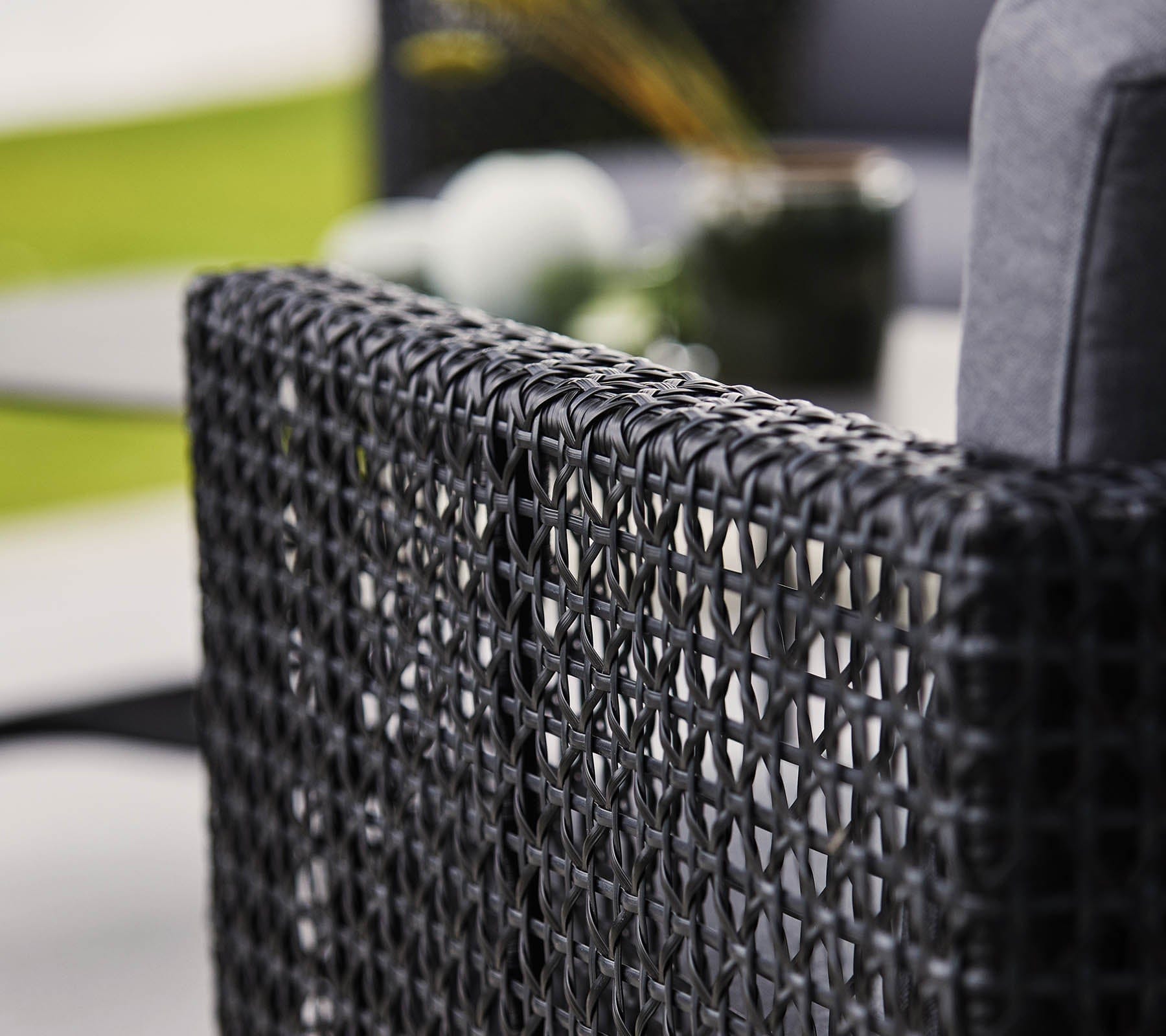 Boxhill's Connect 3-Seater Weave Sofa Graphite close up view