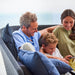 Boxhill's Mega Modern Outdoor Left Module Daybed lifestyle image with a family sitting down reading a book