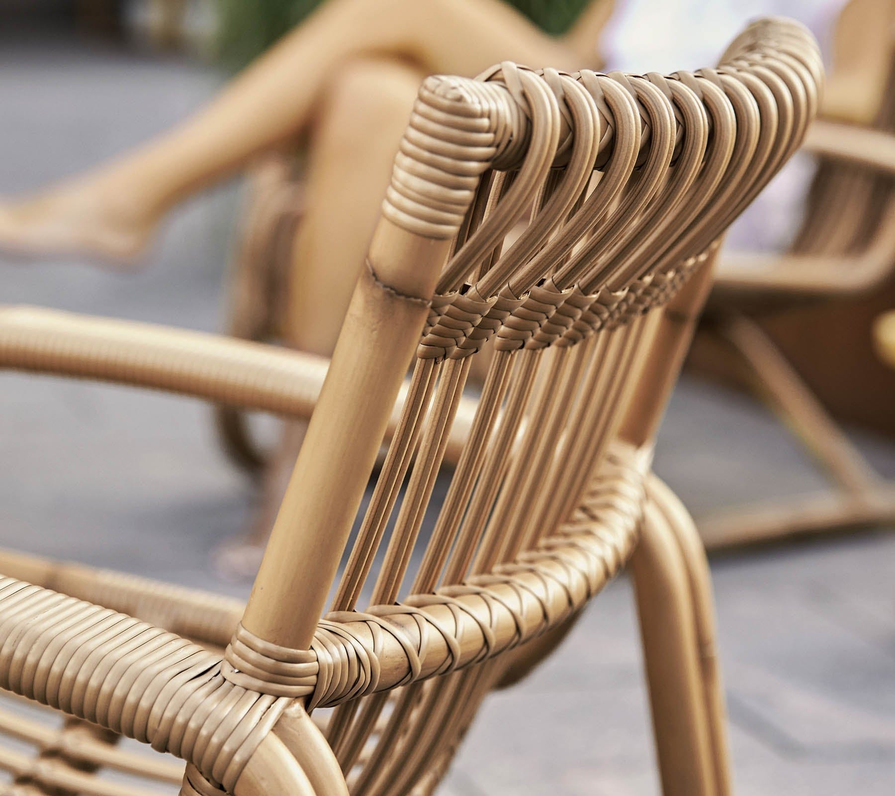 Boxhill's Curve Lounge Weave Outdoor Chair Natural close up view