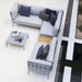 Boxhill's Conic Lounge Combo B Light Grey lifestyle image with Conic Coffee Table top view