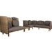 Boxhill's Arch Outdoor Corner Sofa w/ Teak Coffee Table 2 in white background