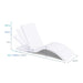 Measurement of modern white in-pool chaise loungers with adjustable backrest.