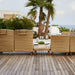 Boxhill's Arch Outdoor Corner Sofa w/ Teak Coffee Table 2 lifestyle image back view