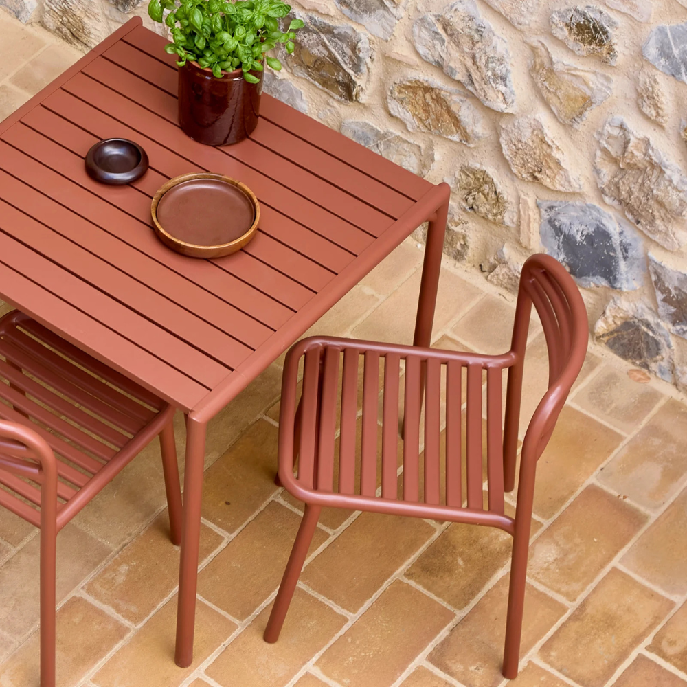 Bliss Outdoor Dining Table w/ 2 Armless Dining Chairs