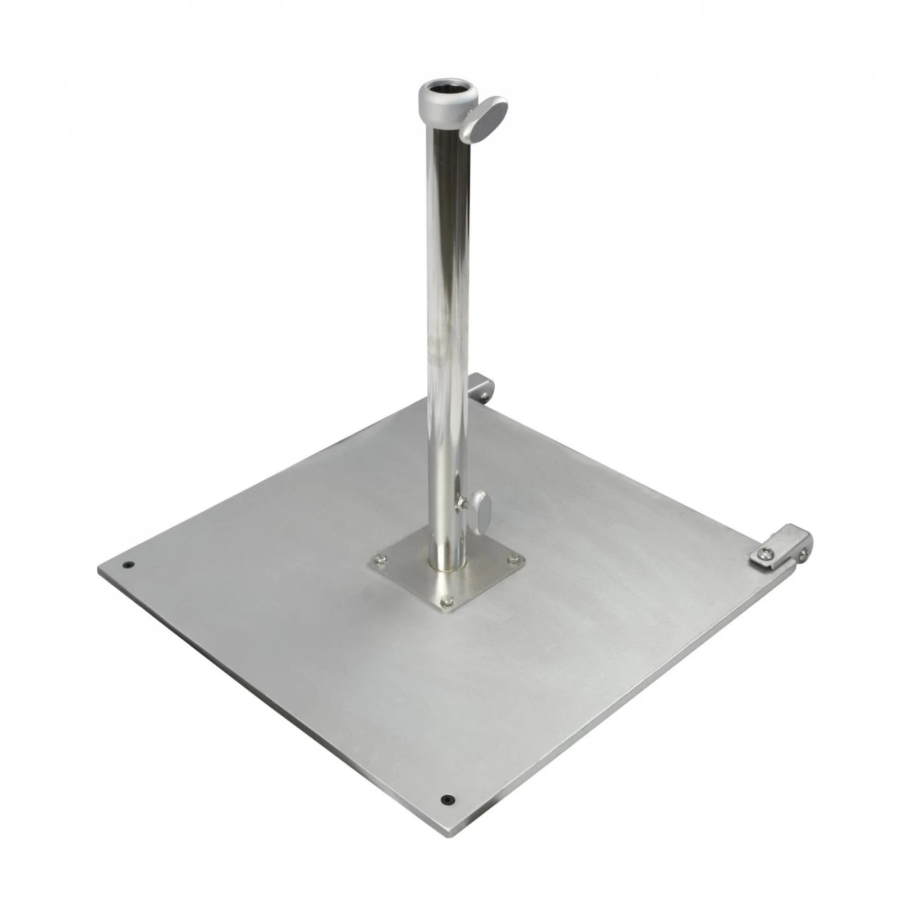 Commercial Grade Patio Umbrella Base 100lbs with Add-On Wheels Silver