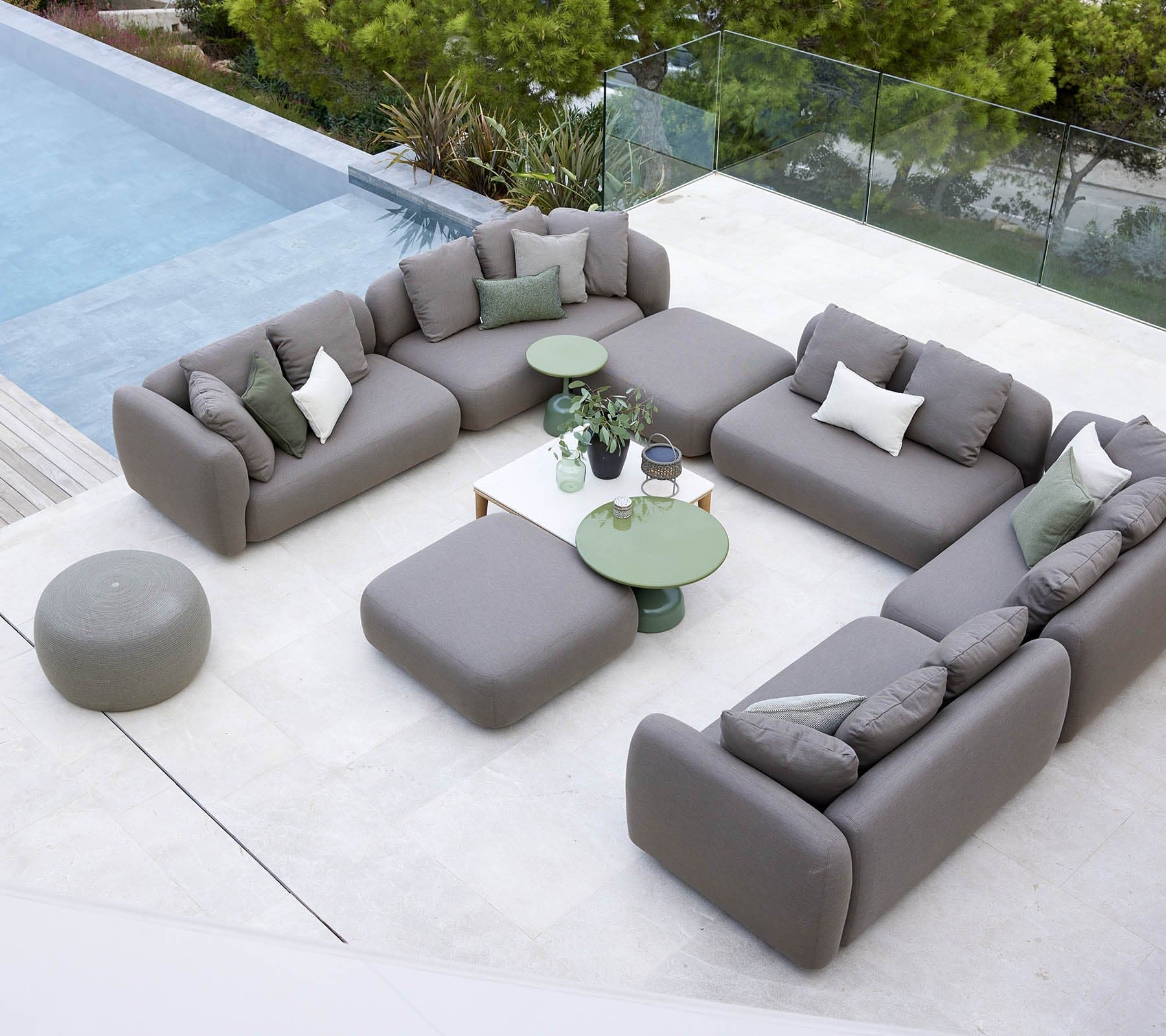 Boxhill's Capture 2 x 2 Seater Outdoor Sofa Set lifestyle image beside the pool