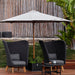 Boxhill's Classic Parasol with Pulley System lifestyle image with 2 club chairs 