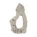 Front view of the Colossal Cast Stone Single-Hole Sculpture with a tall central opening and textured cream finish.
