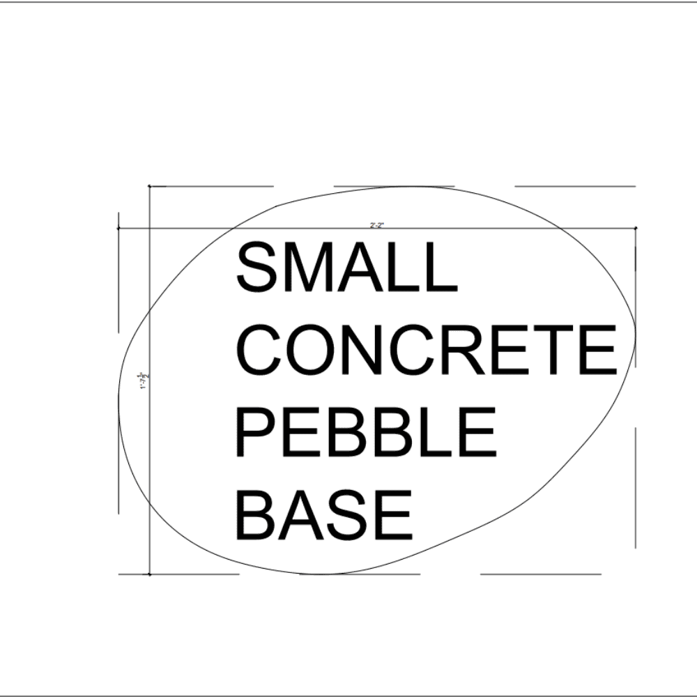 Fiberglass Pebble Garden Seat Small CAD Layout
