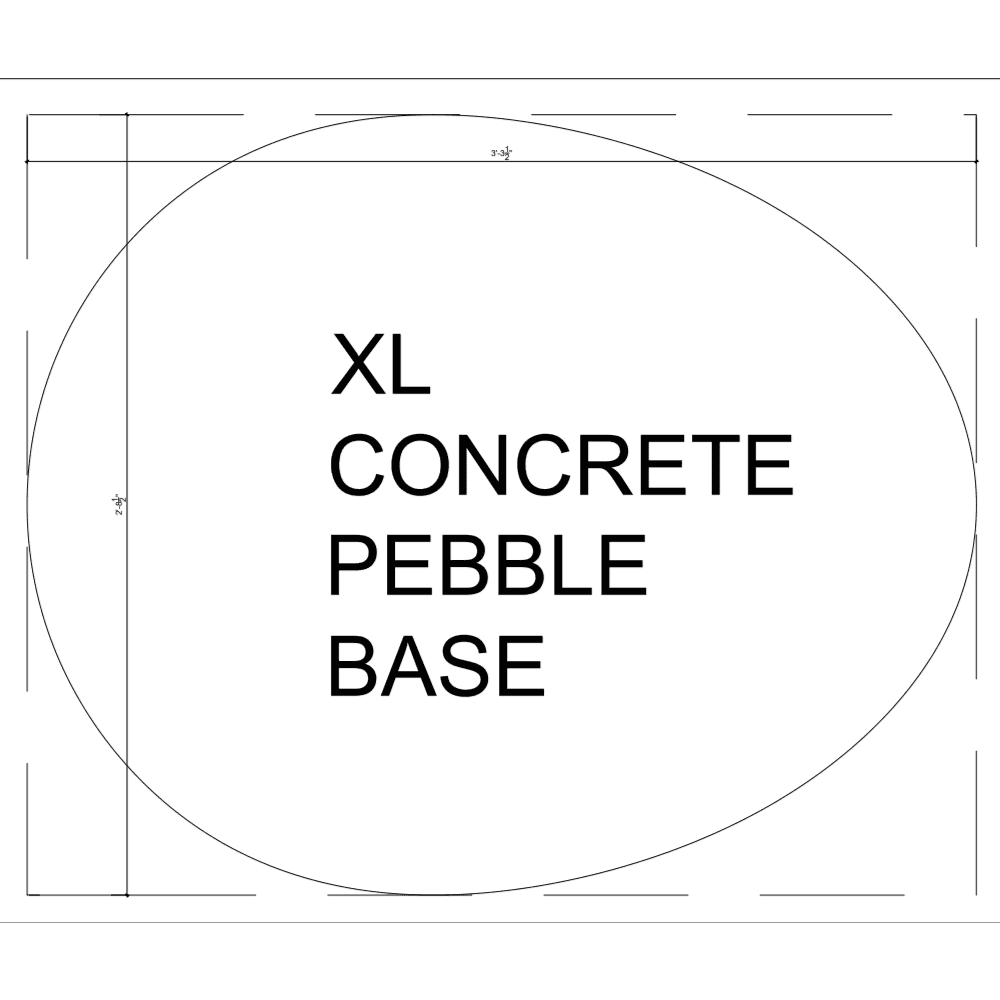 Cast Stone Pebble Garden Seat XL CAD Layouts
