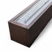 Dark brown hammered copper outdoor rectangular fire pits with stainless steel burner