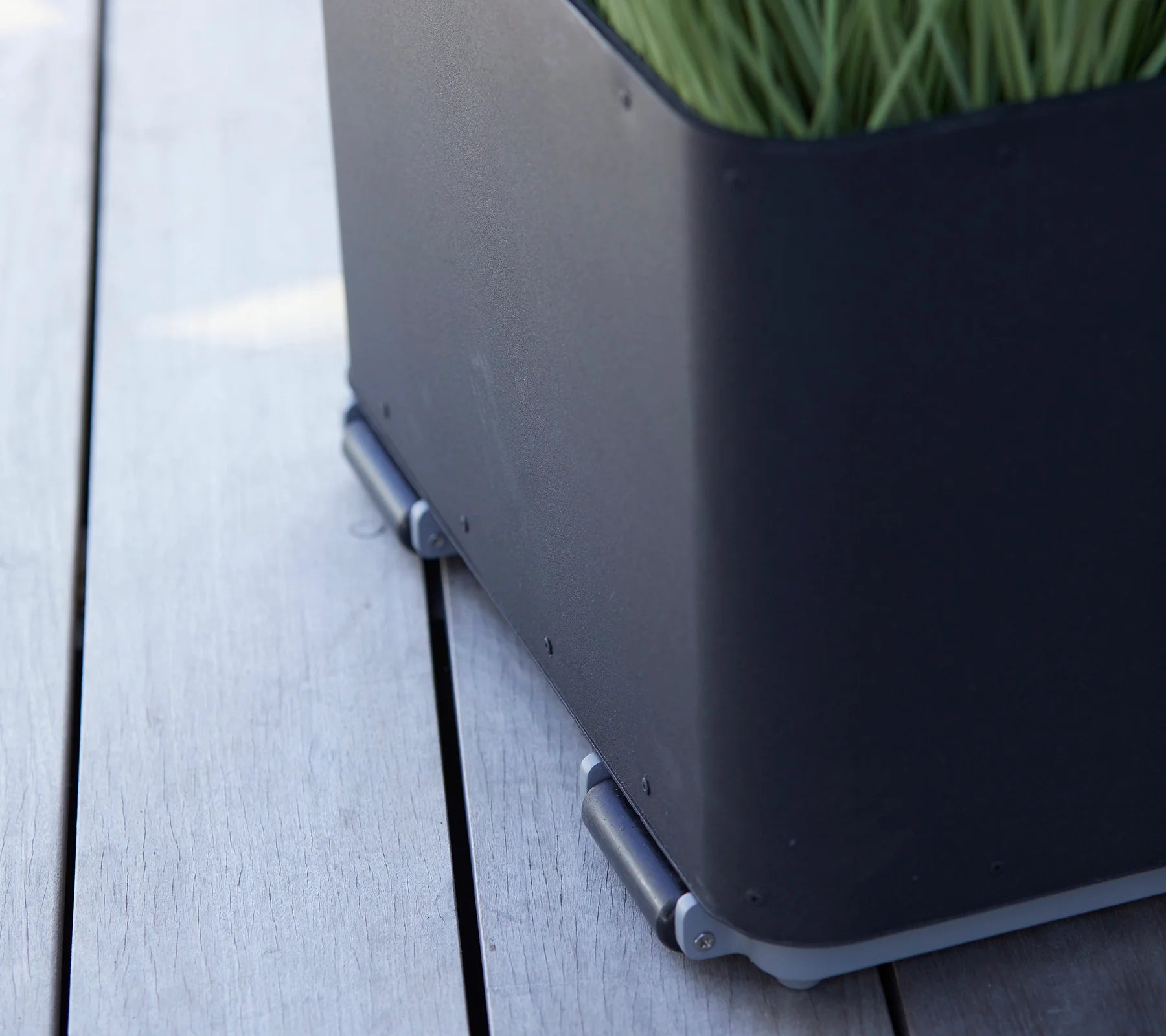 Boxhill's Grow Umbrella Base and Planter Box with Wheels close up view