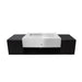 Black and white rectangular metal powdered coated fire pit