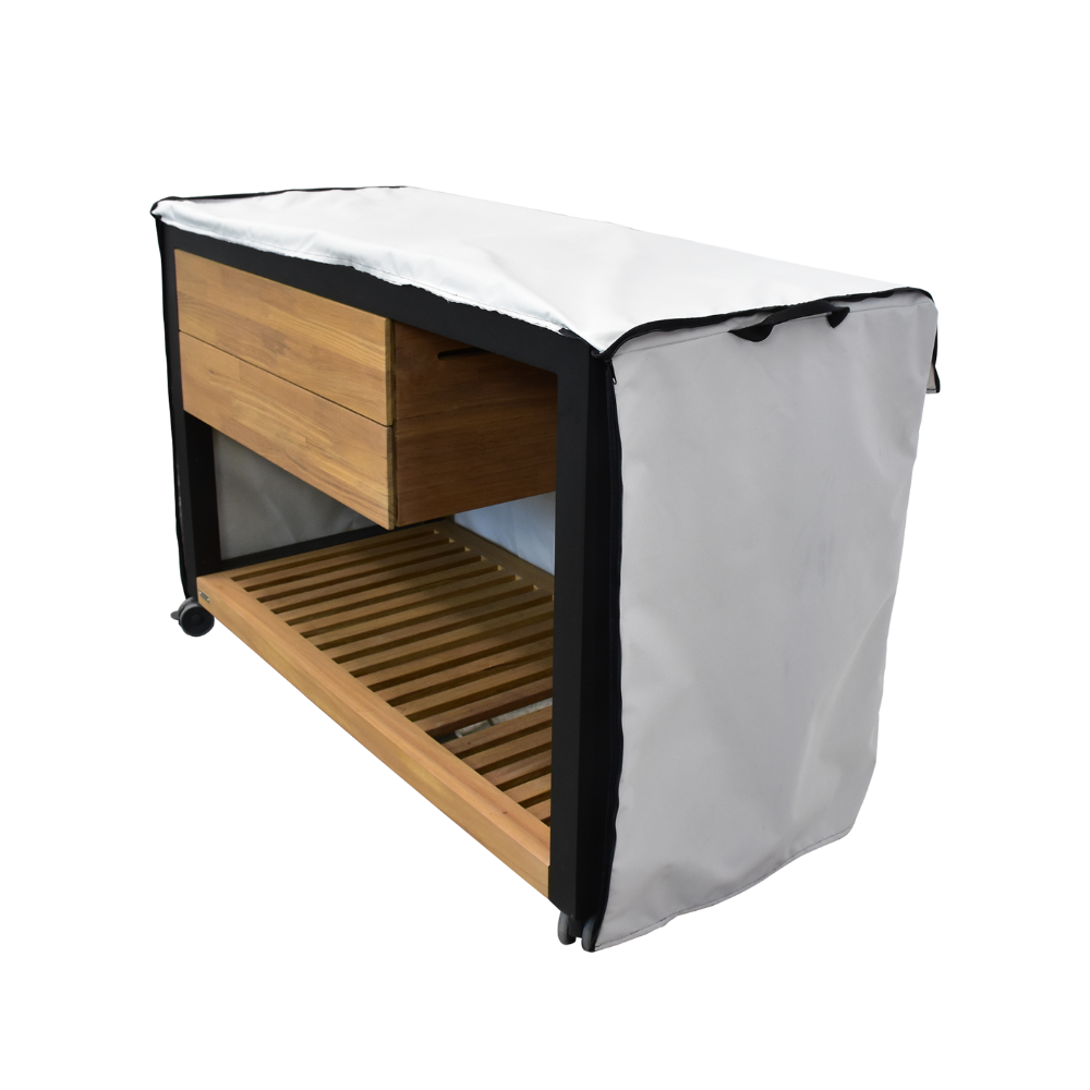 Matte white powder-coated aluminium frame caster wheels Indu Bar Isle White