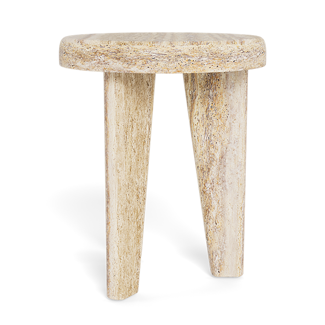 LUCCA ROUND SIDE TABLE Travertine Natural