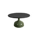 Lava Stone Glazed Black Top & Olive Green Aluminum Base
