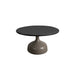 Lava Stone Glazed Black Top & Taupe Aluminum Base