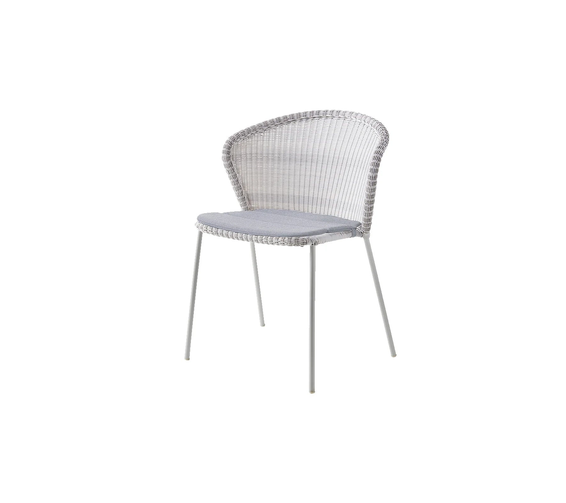 Boxhill's Lean Stackable Outdoor Garden Chair White Grey Weave with cushion