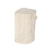 A rustic, log-shaped side stool or end table made of textured stone or concrete in a light beige/cream color, isolated on a white background.