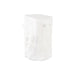 A white, textured faux-stone decorative block or pedestal with a rough, organic surface, shown against a plain white background.