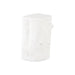 A white faux-bark side stool with a textured, tree-root-like surface and a small protruding branch detail on the right side, shown against a plain white background.