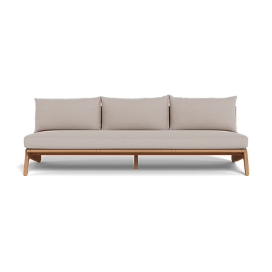 MLB 3 SEAT ARMLESS SOFA-teak natural frame with panama marble fabric