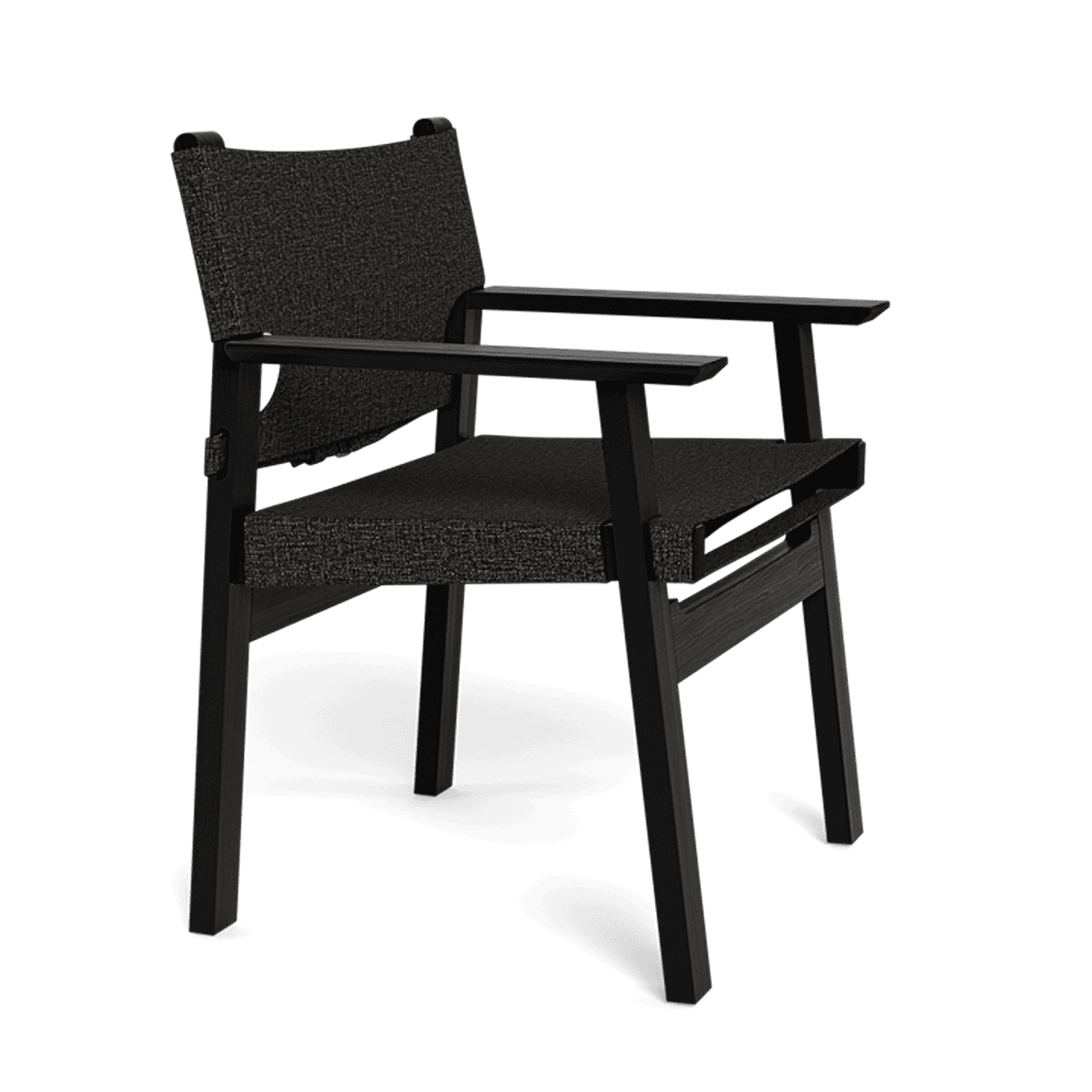 MLB DINING CHAIR-Teak charcoal frame with copacabana Midnight fabric