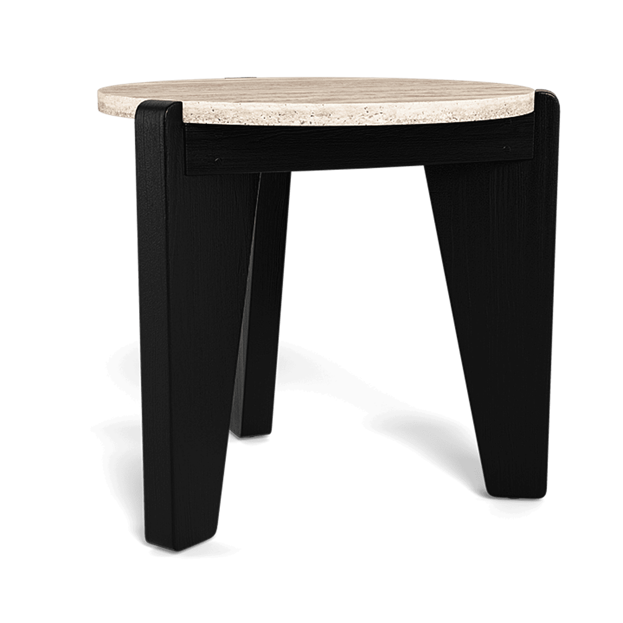 MLB ROUND SIDE TABLE - Teak charcoal Frame