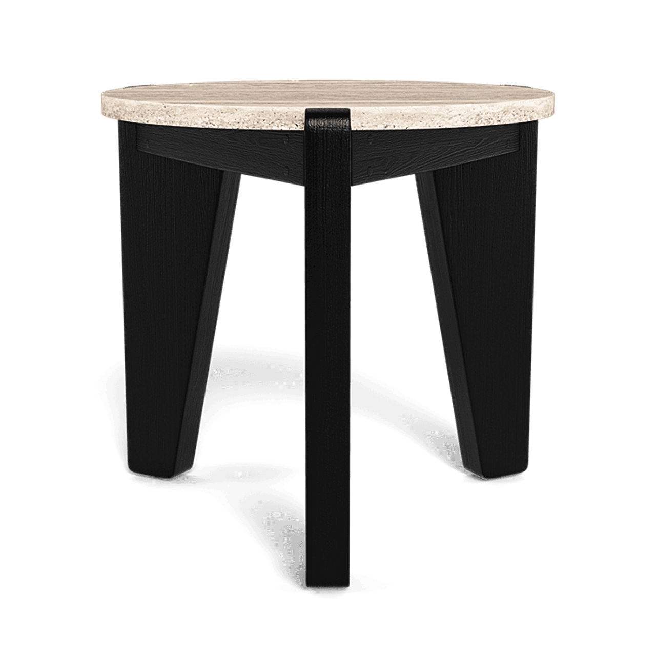 MLB ROUND SIDE TABLE - Teak charcoal Frame