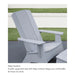 A light gray outdoor Adirondack-style chair shown on a patio with grass in the background, with text below reading 'Deep Comfort' and a partial matching ottoman visible at the lower right.