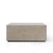Square concrete outdoor coffee table in dark grey color on a white background