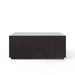 Square concrete outdoor coffee table in black color on a white background