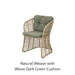 Natural Weave with Wove Dark Green Cushion
