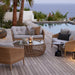 Boxhill's Ocean Large Outdoor Lounge Chair lifestyle image with other Ocean Sofa Collection and  Nest Footstool/Coffee Table Outdoor Large beside the pool