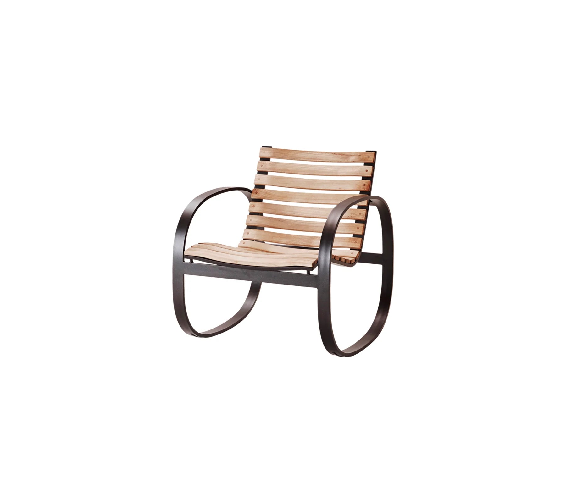 Boxhill's Parc teak outdoor rocking chair on white background
