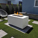 Pismo GFRC Concrete Outdoor Rectangular Fire Pit Table Lifestyle