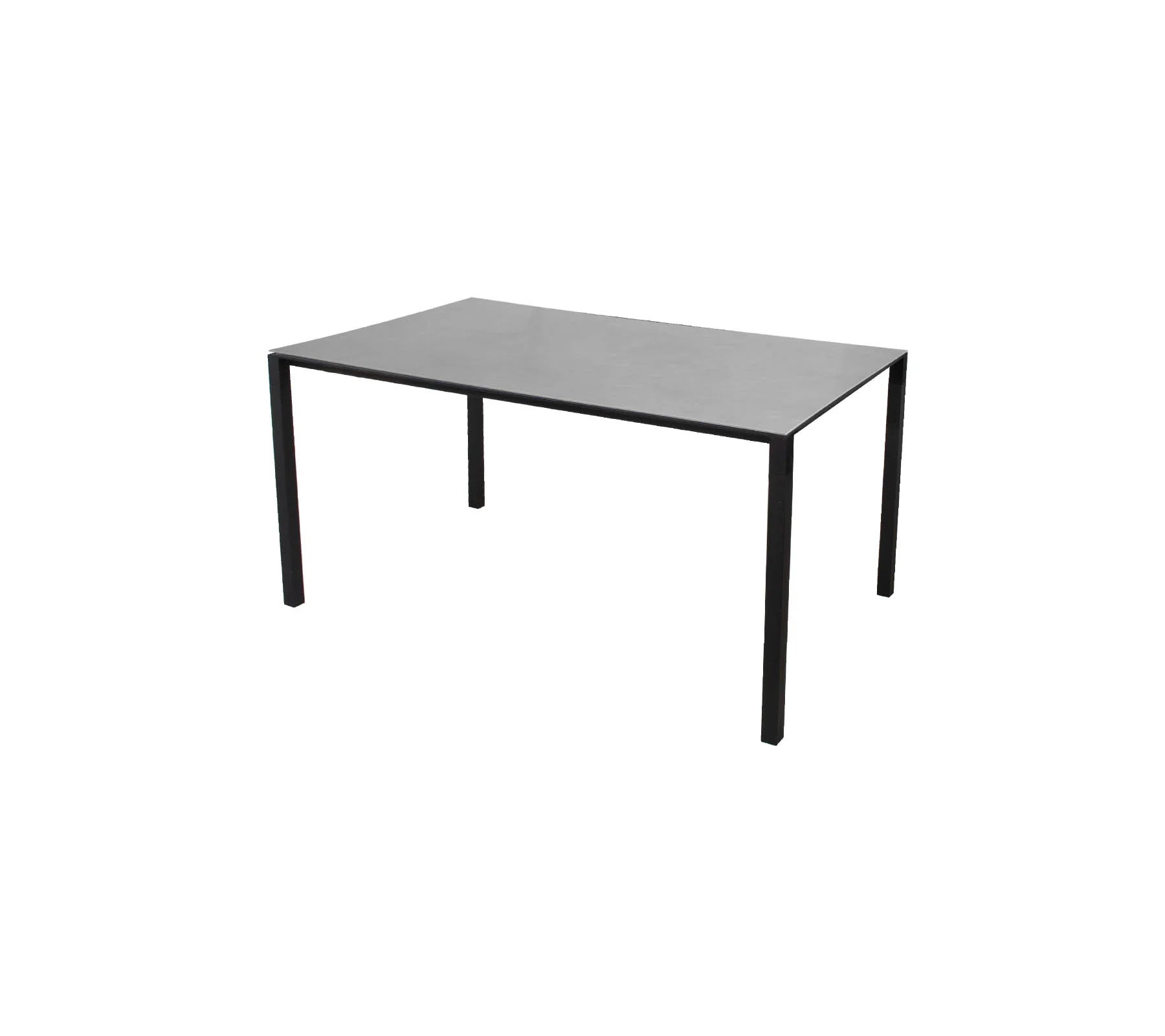 Boxhill's Pure lava grey aluminum outdoor rectangular dining table with light grey table top on white background