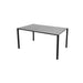 Boxhill's Pure lava grey aluminum outdoor rectangular dining table with light grey table top on white background