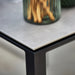 Boxhill's Pure dark grey aluminum outdoor dining table with light grey table top close up view